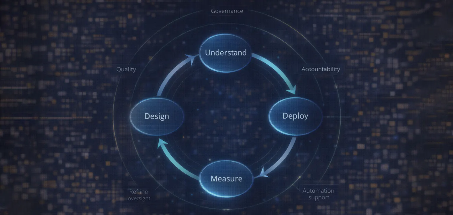 Visualization of a disciplined, iterative approach to complex operations.
